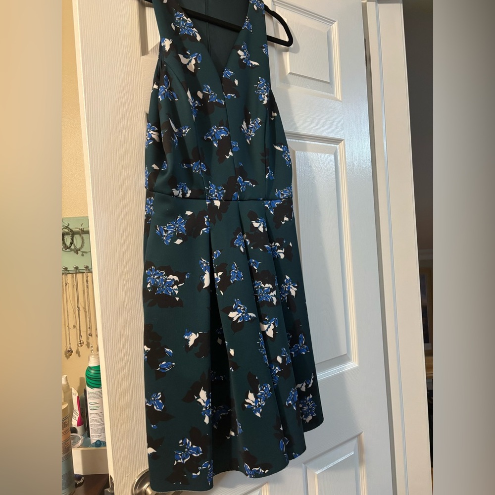 Slate and Willow Floral Green and Blue Dress